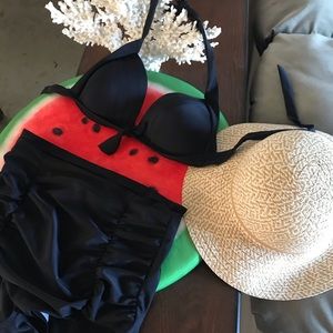 Women’s 2 piece high waisted black swimsuit